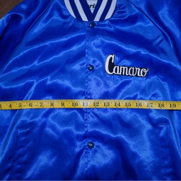 Vintage America Blue Bomber Jacket Chevy heartbeat of America camero jacket - Picture 9 of 15
